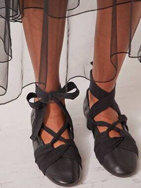 Free People Cece Wrap Ballet Flats NEW
